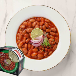 خوراک لوبیا با سس گوجه فرنگی